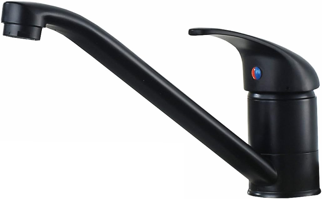 Matte Black Kitchen Tap Classic Single Lever Contemporary 360° Swivel Spout Monobloc Sink Mixer Kitchen Faucet Mixer (Black) Damoyar