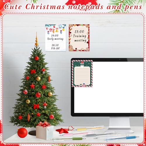 Blocs-notes lignés de Noël pour enseignants avec stylo par lot de 24 - 6