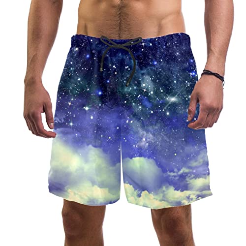 Short de plage nuages de ciel étoilé les maillots de bain pour hommes
