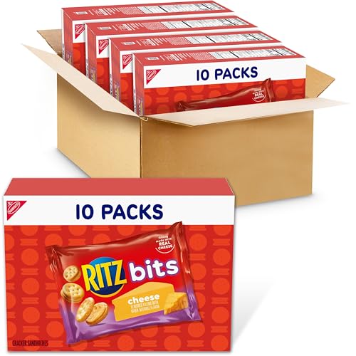 RITZ Bits Cheese Sandwich Crackers, 40 Snack Packs