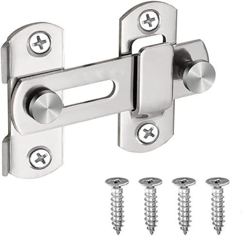 Türriegel Edelstahl, 100 x 70 x 20 MM Riegelschloss, Flip Slide Latch mit 4 Schrauben, Geeignet für Türen, Fenster, Gärten, Badezimmer