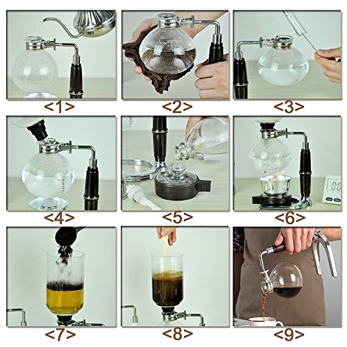Cosy-YcY Coffee Maker 5-Cup Coffee Syphon / Vacuum Glass Coffee Maker Coffee Brewer (Coffee Syphon)