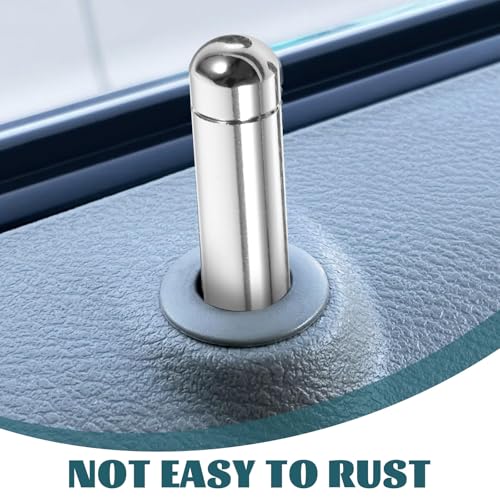 Pasadores de cerradura de puerta interior de aleación de aluminio plata para coche, 4 uds 3