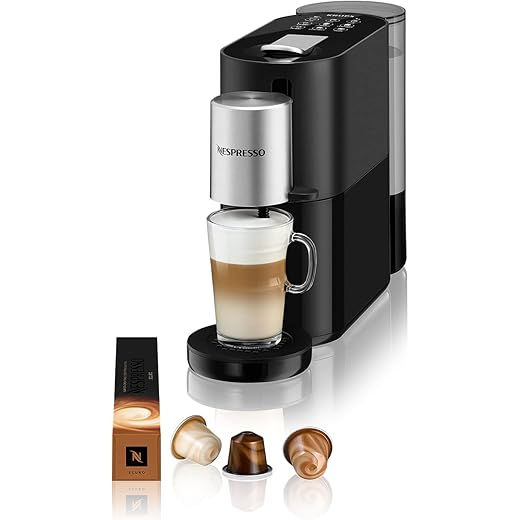Krups XN8908 Nespresso Atelier Coffee Capsule Machine | Milk Frothing System Directly in Cup | Hot and Cold Drinks | 1 Litre Water Tank | 19 Bar Pressure | Black/Silver