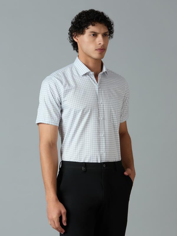 Image of Mark & Albert Men's Half Sleeves Cotton Formal Shirt