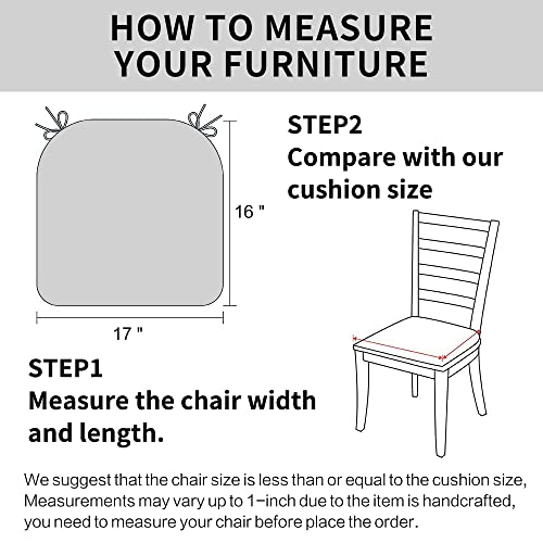 Eltostaus Outdoor Chair Cushions, Patio Chair Cushions Terrace Square Seat Cushion Waterproof Thick Black White Stripe 17 * 16 * 2 Inch (2 Pack) #TOP2