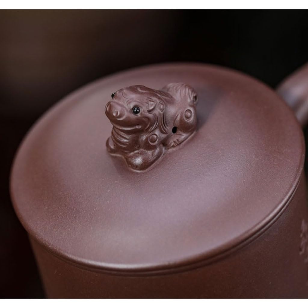 Tasse à Thé Tasse en Argile Tasse de Sable Violet Grande capacité 400 ML avec Couvercle Doublure filtrante Tasse à thé en Sable Violet Faite à la Main for Hommes Diffuseur de Thé
