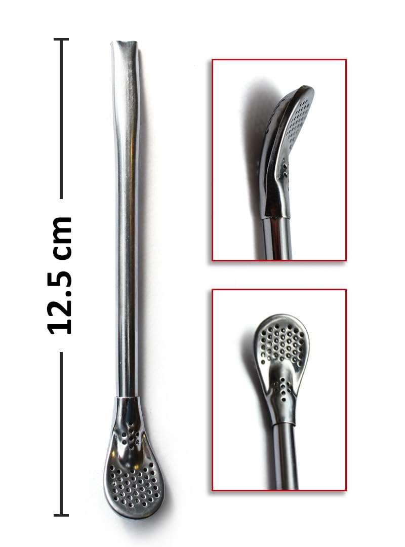 Mate-Tee Accessories Set | Realizzato a mano tazza da tè Palo Santo completamente rivestito in metallo | cannuccia in acciaio inossidabile Bombilla per tè Mate 15,5 cm | pad in sughero | Set per yerba