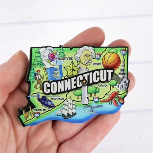 Imán acrílico con forma del estado Connecticut miniatura 3