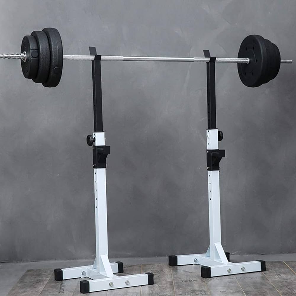 バーベルラック 高さ調整可能 ホワイト×2 Amazon | ホームプロフェッショナルスクワットラック多機能