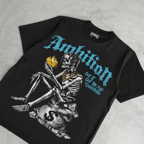 Image of DopeSkill Graphic Tee Streetwear Hip Hop Hypebeast Street Style Unisex T-Shirt Sneaker Colour Matching Shirts Horror Skeleton