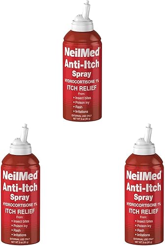 NeilMed Spray antipicazón (alivio) hidrocortisona 1%, 3 onzas (paquete de 3)