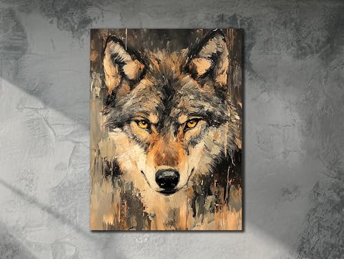 Aquarelle d'animaux loup sur toile avec impression jet d'encre haute netteté