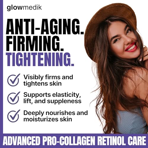 Image of Glowmedik Pro-Collagen Retinol Super Cream - Anti-Aging Face Moisturizer | Retinol Night Cream for Wrinkles & Fine Lines | Firms & Hydrates with Hyaluronic Acid | Face & Neck | Made in USA
