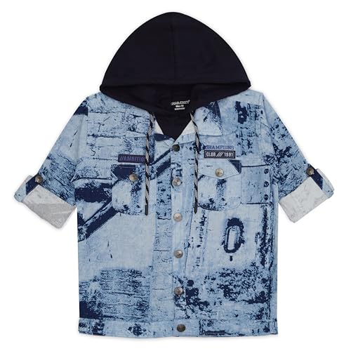 Image of CAVIO Boys Printed Casual Jacket With Hooded T-Shirt