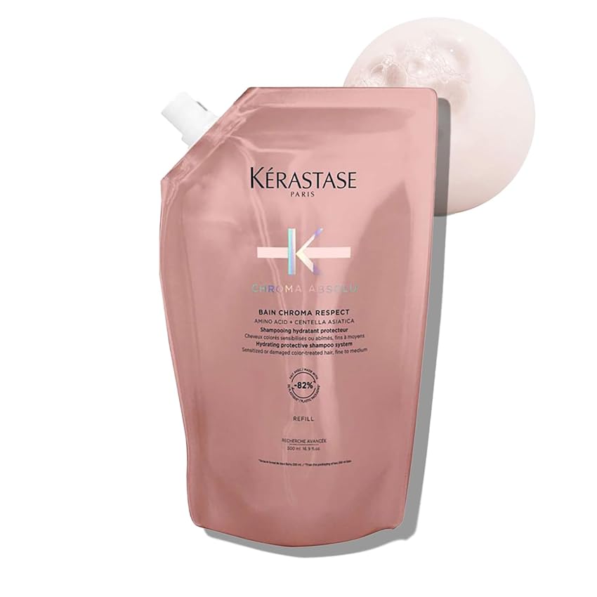 Kérastase, Chroma Absolu, Ricarica Shampoo Professionale Idratante e Protettivo per Capelli Colorati, Protezione del Colore, Con Amminoacidi e Centella Asiatica, Bain Chroma Respect, 500 ml