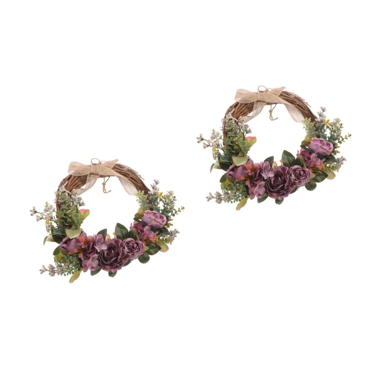 POPETPOP 2pezzi Ghirlanda Decorativa Stile Europeo Con Fiori Artificiali Di Peonia Decorazione Per Porta Festività e Matrimonio Realizzata Materiale Setosa Resistente e Durevole
