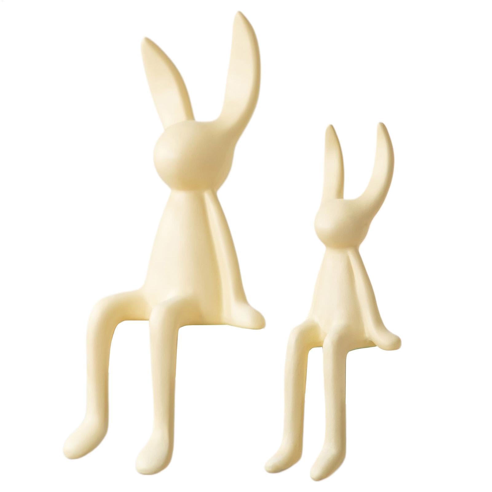 Statues de lapin en céramique x2 pour décoration de table