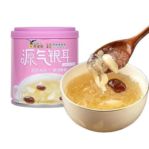White Fungus Soup Canned 200G No-Cook Meal Replacement Instant Instant Red Date Lily Sugar Water Soup Non-Dry White Fungus银耳羹罐头200G免煮代餐即食速食红枣百合糖水汤非干银耳 #TOP1