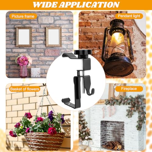 Image of Kakalote 6 Pack Brick Hangers, 1.77-2.95in Adjustable Brick Hanger Clamp No Drilling & Wrench, Heavy Duty Stainless Steel Brick Hooks Brick Clips for Hanging Outdoors Pictures