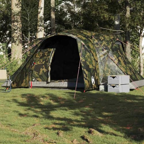 Tienda de campaña familiar para 6 personas, impermeable, poliéster, 375 x 225 x 176 cm, con toldo extraíble y conexión E, ideal para camping y vivac