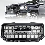 KACHIR Grille 2016-2018 for GMC Sierra 1500 Base SLE Denali Style Glossy Black Front Upper Bumper Grill