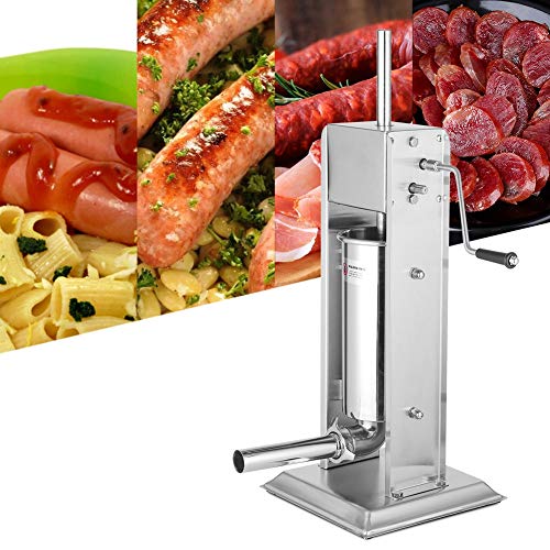 Cocoarm Wurstmaschine Wurstfüller aus Edelstahl Manuell Wurstfüllmaschine Wurstpresse Wurstspritze mit 2-Gang-Getriebe…