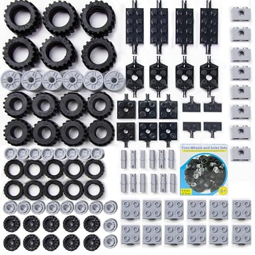 108 piezas de piezas de repuesto técnicas, ruedas, neumáticos, juego de llantas y ejes, compatible con juegos de tecnología, juego de ruedas, ideal para proyectos de construcción y construcciones de | Ya disponible en tu tienda friki favorita! En mundofriki.es!