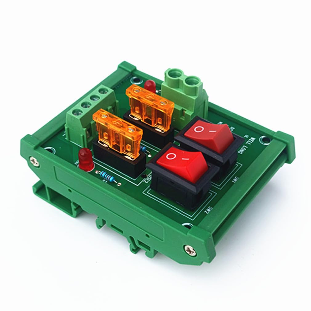 DIN Rail Mount 2 Position Switch Power Distribution Module Fuse Splitter Board AC/DC 5-32V