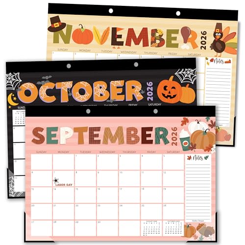 Hadley Designs Large Teacher Desk Calendar 2026-2027 - Desktop Calendar 2026 18-Month Desk Calendars for Home Office & Classroom Cute Classroom Must Haves Back to School Teacher Gifts