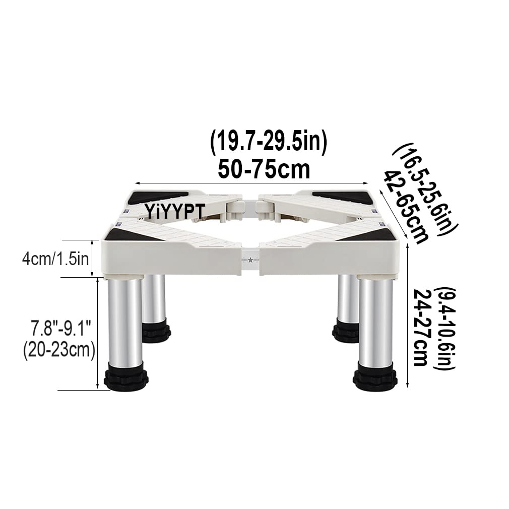 Regulowana podstawa pralki z zabezpieczeniem przed wibracjami i wilgocią do stojaka Frid wysokość 10-25 cm pasuje do długości 50-75 cm - cokół pralki i zmywarki e