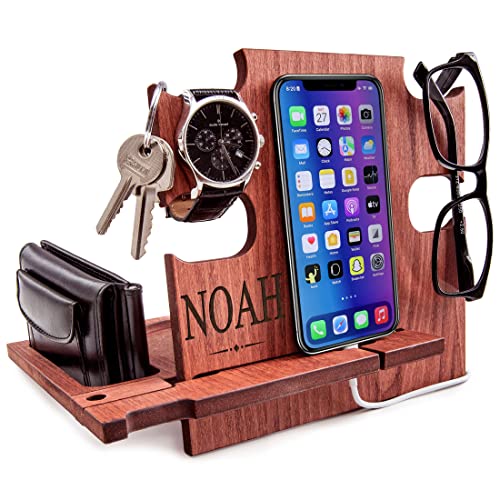 Docking Station in legno personalizzato per smartphone Supporto portafoglio Idea