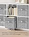 SONGMICS Storage Cubes, 11-Inch Non-Woven Fabric Bins with Double Handles, Set of 6, Closet Organizers for Shelves, Foldable, for Clothes, Cattail Gray UROB26LG