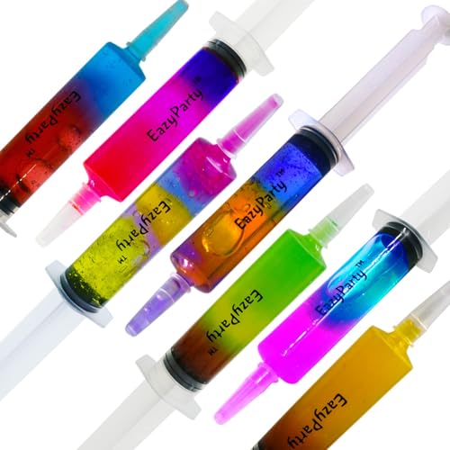 EAZYPARTY Multipurpose Measuring Syringes with 5 Extra Caps, 50 Pack Reusable 2oz Syringe, and Cleaning Brush - Great for Various Applications