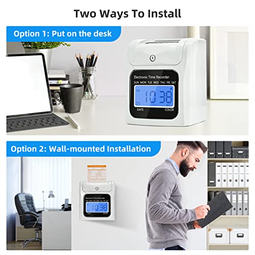 image for TooCust Employee Time Clocks for Small Business, Auto-Align Time Clock