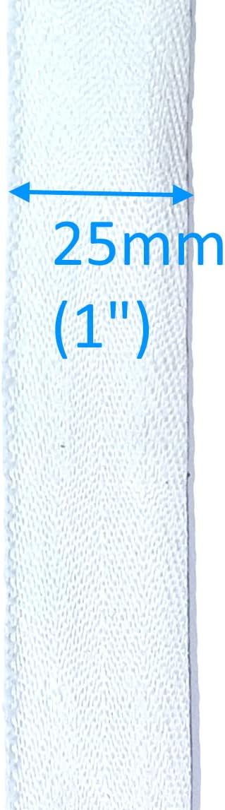 Venetian Blind Cloth Ladder Tape/Laddering Tape for 2” Blinds 25x44x54 mm-6 Colors (25 ft, White)