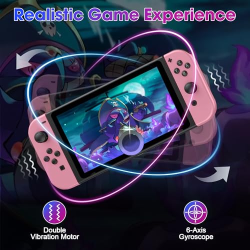 Sylphidara Replacement for Nintendo Switch Controller, Switch Controllers Compatible with Nintendo Switch/OLED/Lite, Support Dual Vibration/6-Axis Gyro/Motion Control/Wake-up Pink-Pink - Image 7