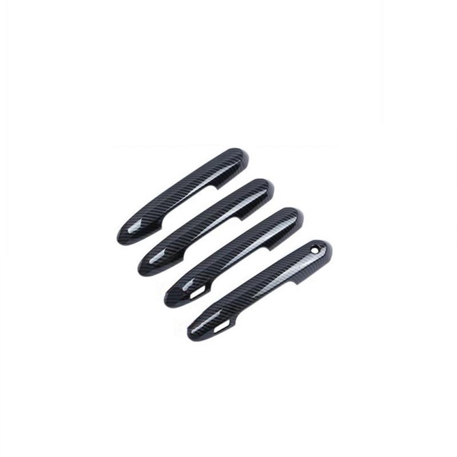 SLIMES Door Handle Cover 4 Pieces Car Electroplating Exterior Strip W/Smart Keyhole for Toyota RAV4 XA50 2019-2022 Protection(2 Hole Carbon)