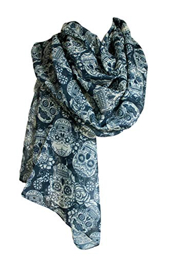 Etwoa's Skull Scarf for Women Lightweight Soft Shawl2