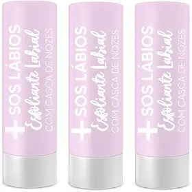 Kit 3 unidades - SOS Lábios Esfoliante Labial 3, 5Gr Top Beauty, Top Beauty