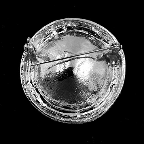 Dreamlandsales Glitter Wide Pave Round Stone Shaped Brooch Rhinestone Pin (Color) #TOP5