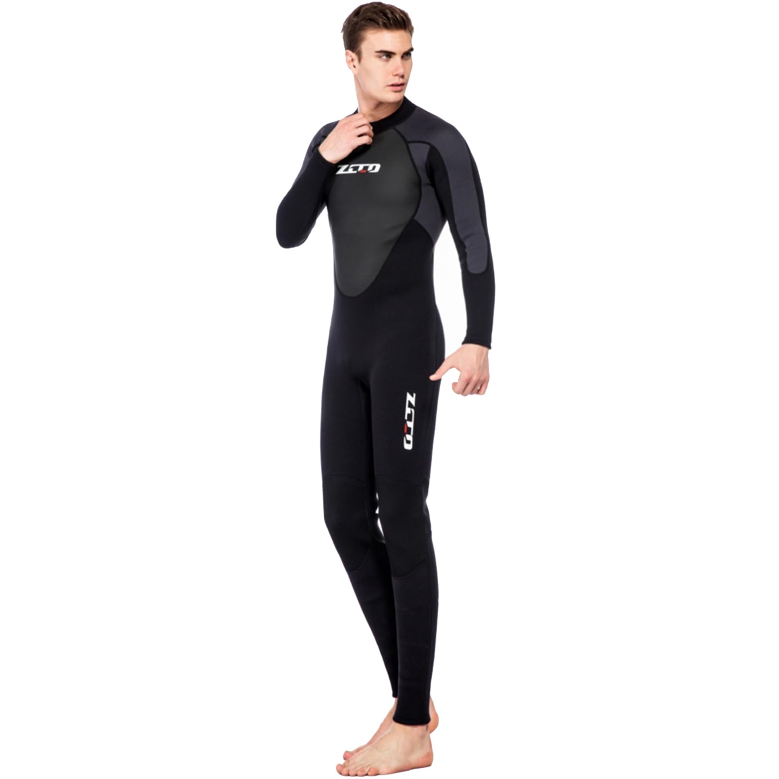 Muta da uomo e da donna, 3 mm, a maniche lunghe, in neoprene, con cerniera posteriore, per pesca a lancia, surf, snorkeling, canoa
