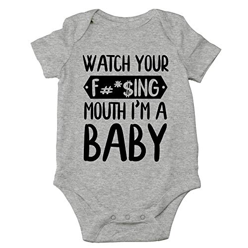 Image of CBTwear Watch Your Mouth, I'm A Baby - Baby Clothes - Funny Newborn Bodysuit Outfits for Boys and Girls