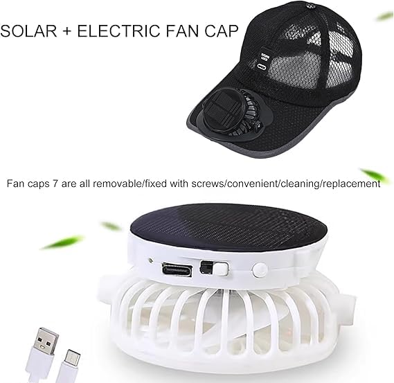 Gorra de Béisbol con Ventilador Solar para Hombre miniatura 4
