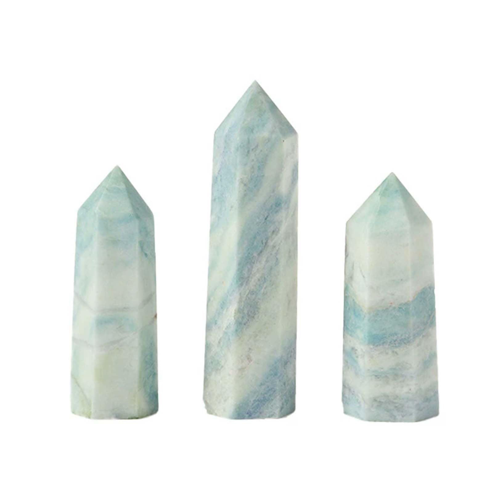 Increíble Varita de Cristal de Encaje Azul con Piedras Preciosas