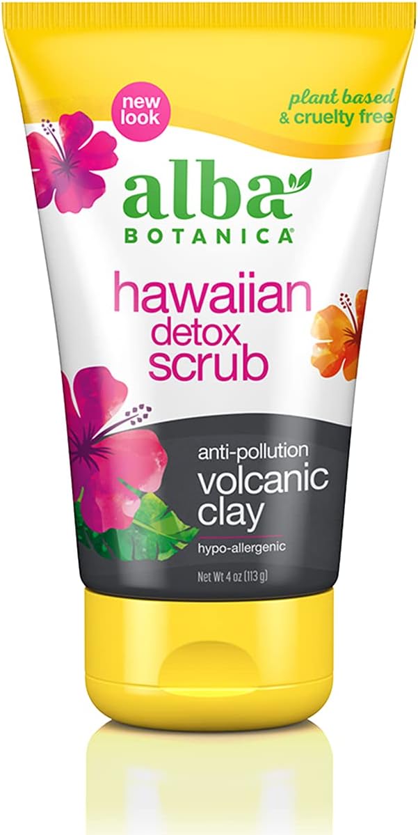Alba Botanica Hawaiian Detox Scrub, Anti-Pollution Volcanic Clay, 4 Ounce