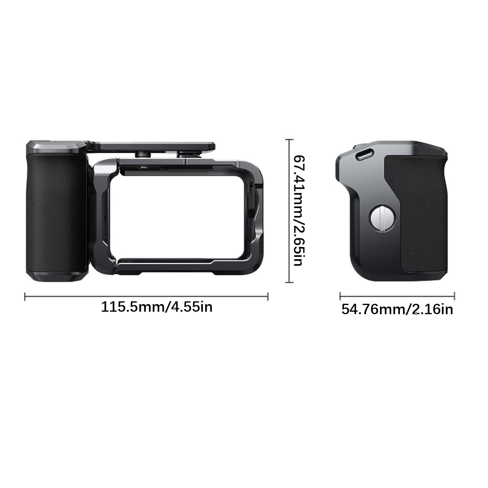 Set portatile con manico ergonomico e gabbia per fotocamera Action 6 Camera da 1/4 foro convertibile in treppiede in miniatura per una presa flessibile da strada