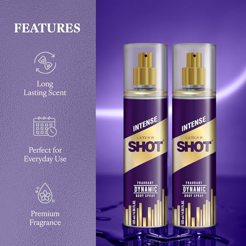 Image of Layer'r Shot GOLD Dynamic Body Spray for Men 2x135ml | Long-Lasting Premium Fragrance | Woody & Oceanic Notes | Everyday Wear | Skin-Friendly & IFRA Certified