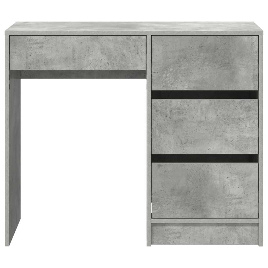 Schreibtisch Beton Grau 90 x 37,5 x 75 cm Holzwerkstoff Moderner Computertisch mit Stauraum für Home Office Büroarbeit Schreibtischzubehör