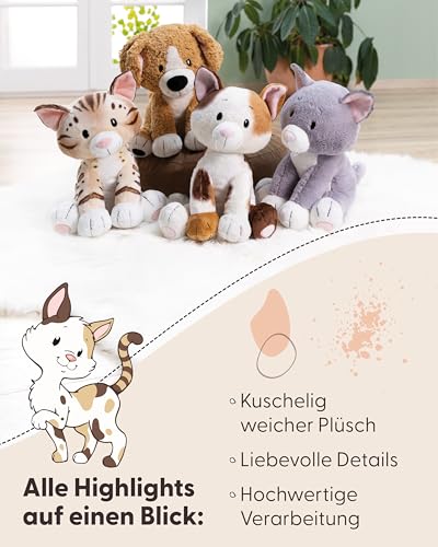 NICI Kuscheltier Katze Bengal 20cm - braun - Weiches Plüschtier – niedliches Stofftier zum Kuscheln & Spielen – tolle Geschenkidee für Kinder & Erwachsene - 62190